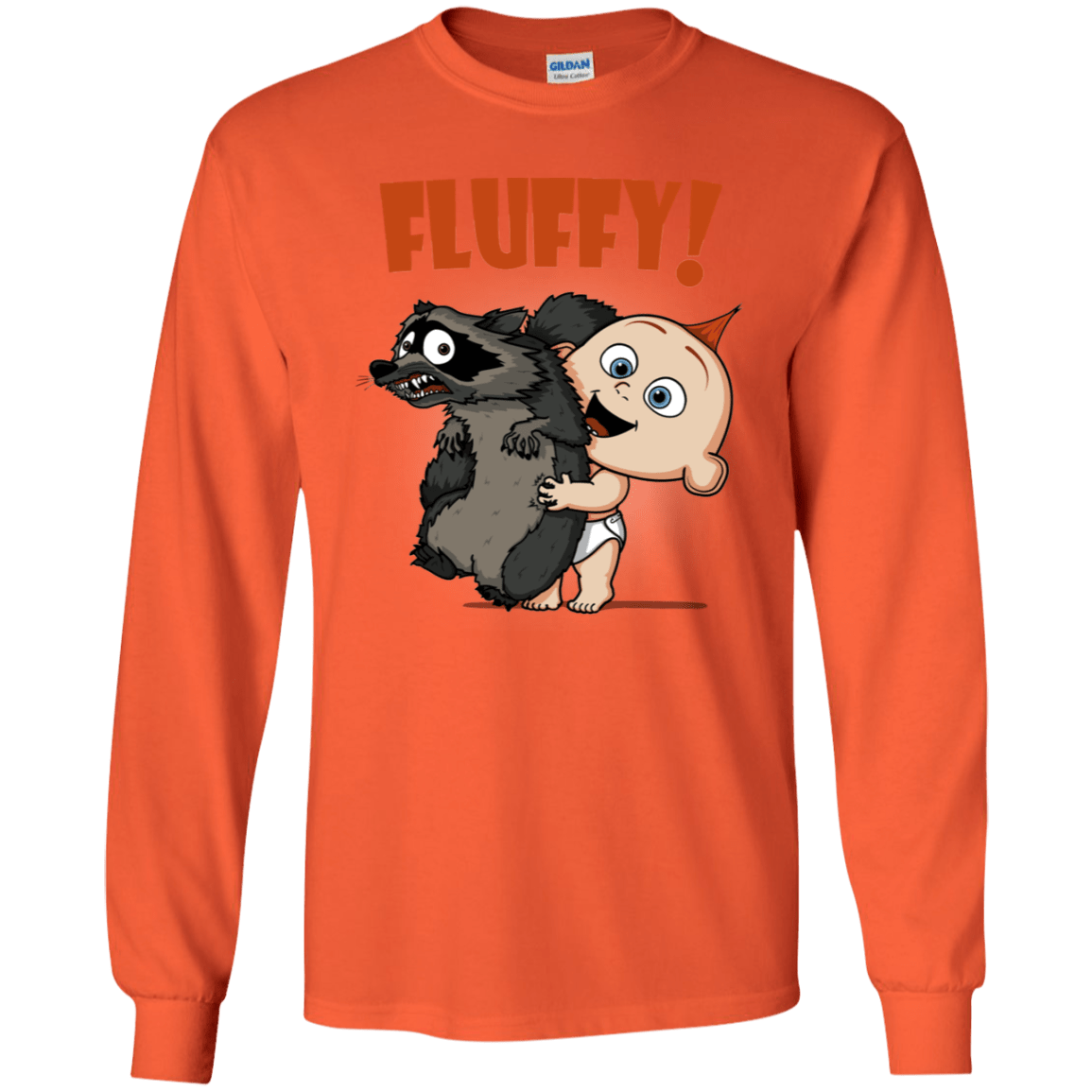 T-Shirts Orange / YS Fluffy Raccoon Youth Long Sleeve T-Shirt