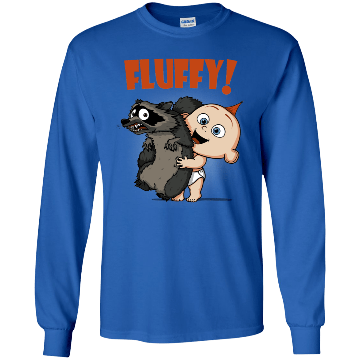 T-Shirts Royal / YS Fluffy Raccoon Youth Long Sleeve T-Shirt