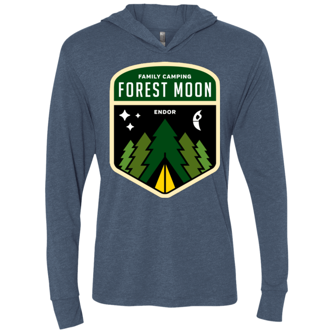 T-Shirts Indigo / X-Small Forest Moon Triblend Long Sleeve Hoodie Tee
