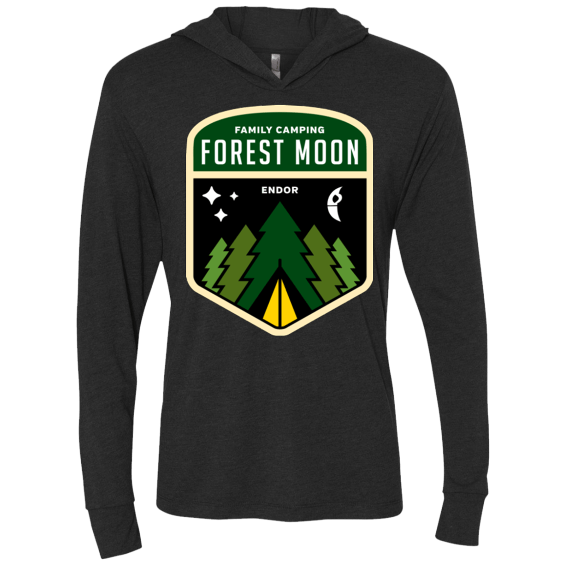 T-Shirts Vintage Black / X-Small Forest Moon Triblend Long Sleeve Hoodie Tee