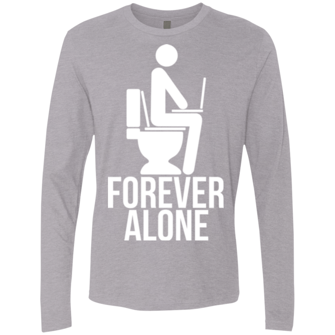 T-Shirts Heather Grey / Small Forever alone Men's Premium Long Sleeve