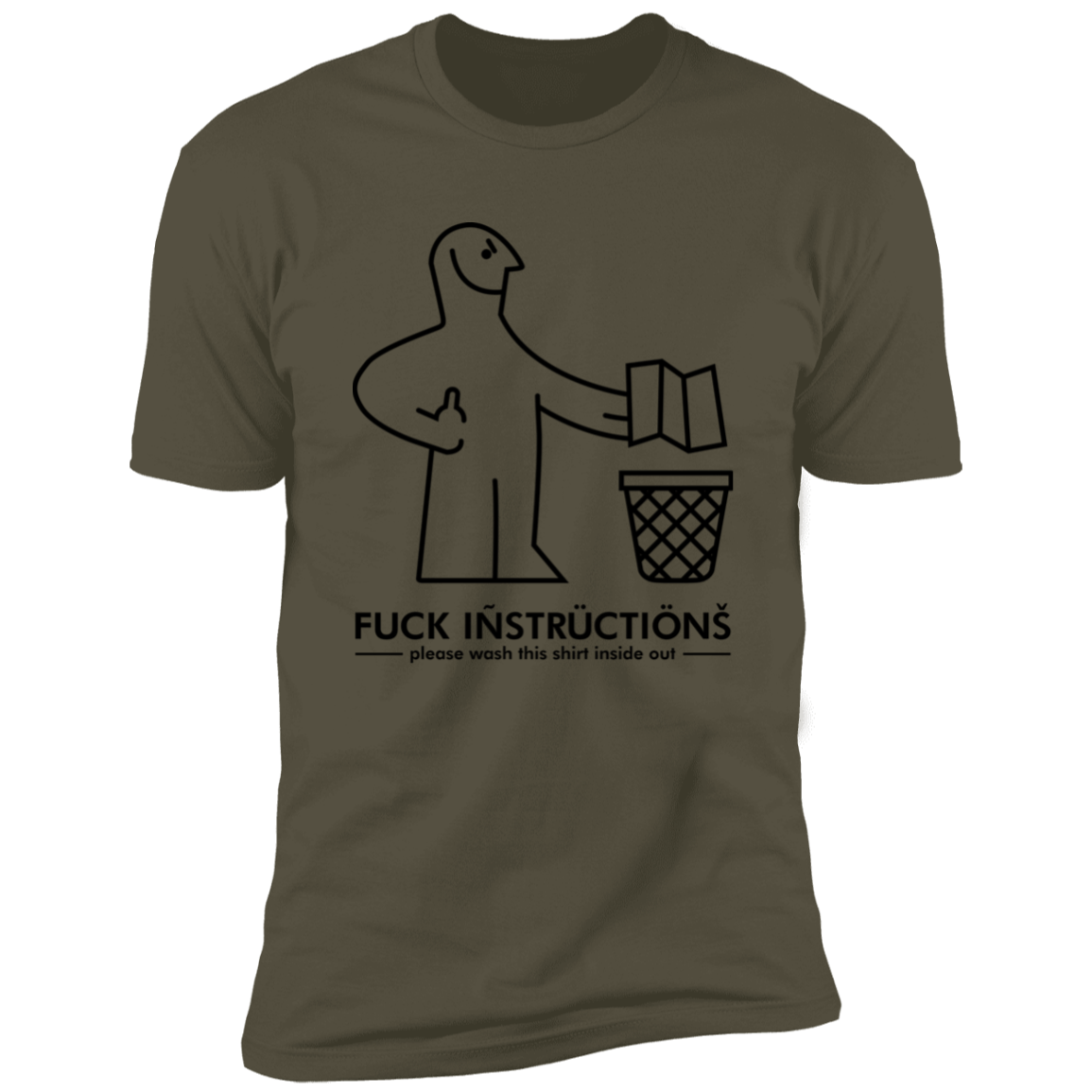 T-Shirts Military Green / S Fuck Instructions Men's Premium T-Shirt