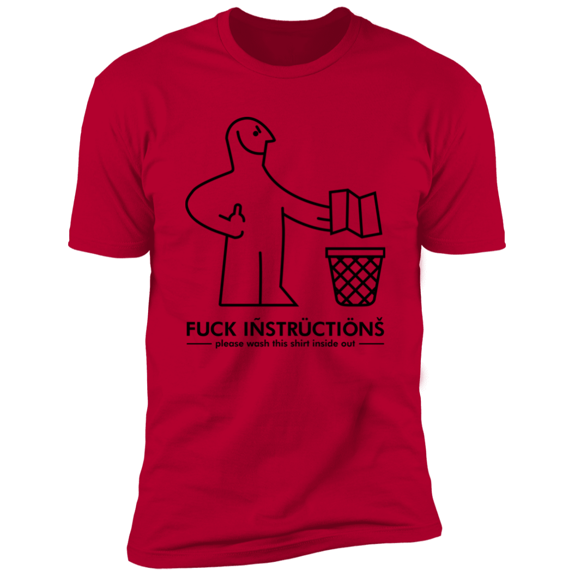 T-Shirts Red / S Fuck Instructions Men's Premium T-Shirt