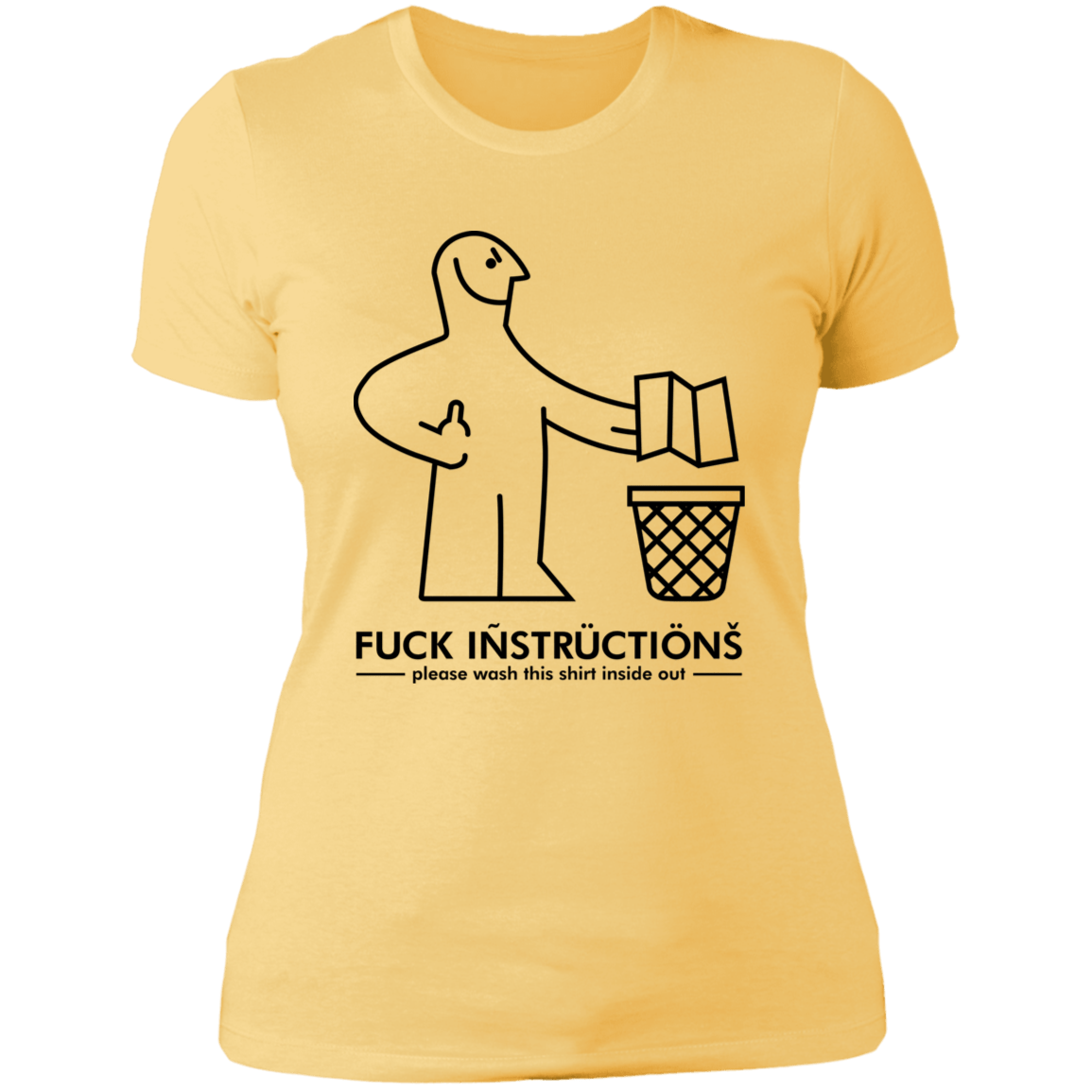 T-Shirts Banana Cream/ / S Fuck Instructions Women's Premium T-Shirt