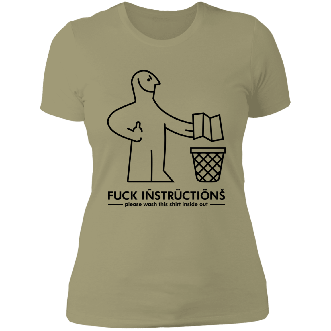T-Shirts Light Olive / S Fuck Instructions Women's Premium T-Shirt