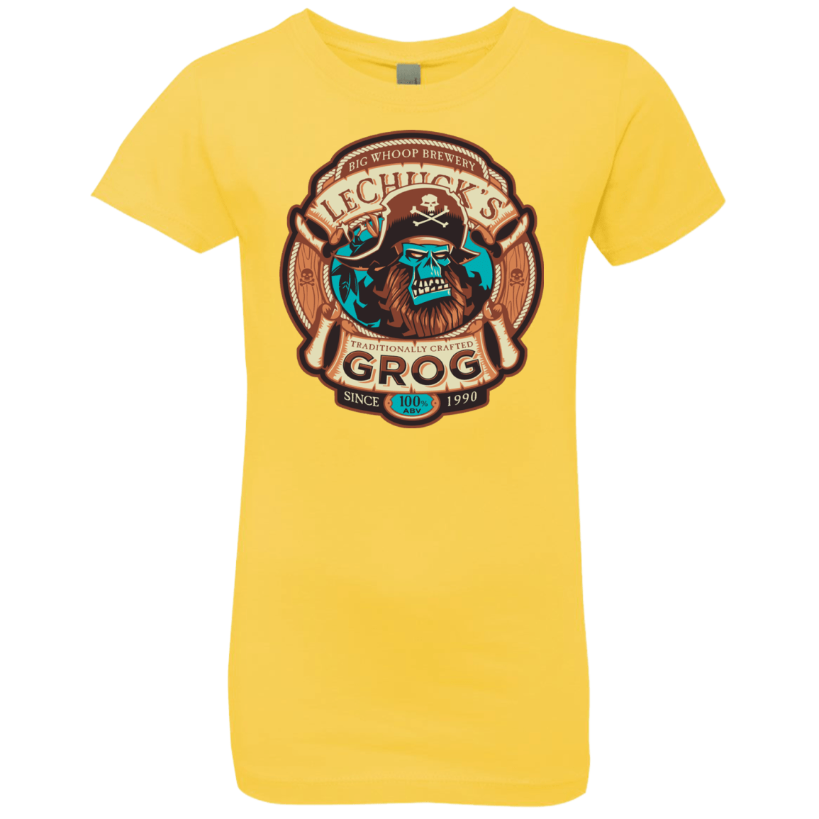 T-Shirts Vibrant Yellow / YXS Ghost Pirate Grog Nmns Girls Premium T-Shirt