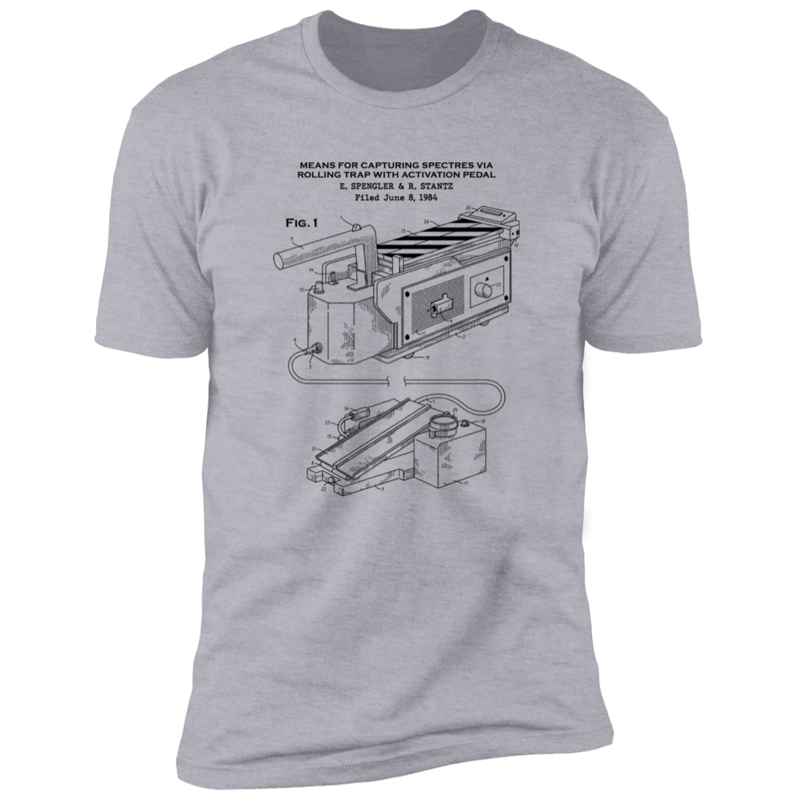 T-Shirts Heather Grey / S Ghost Trap Patent Men's Premium T-Shirt