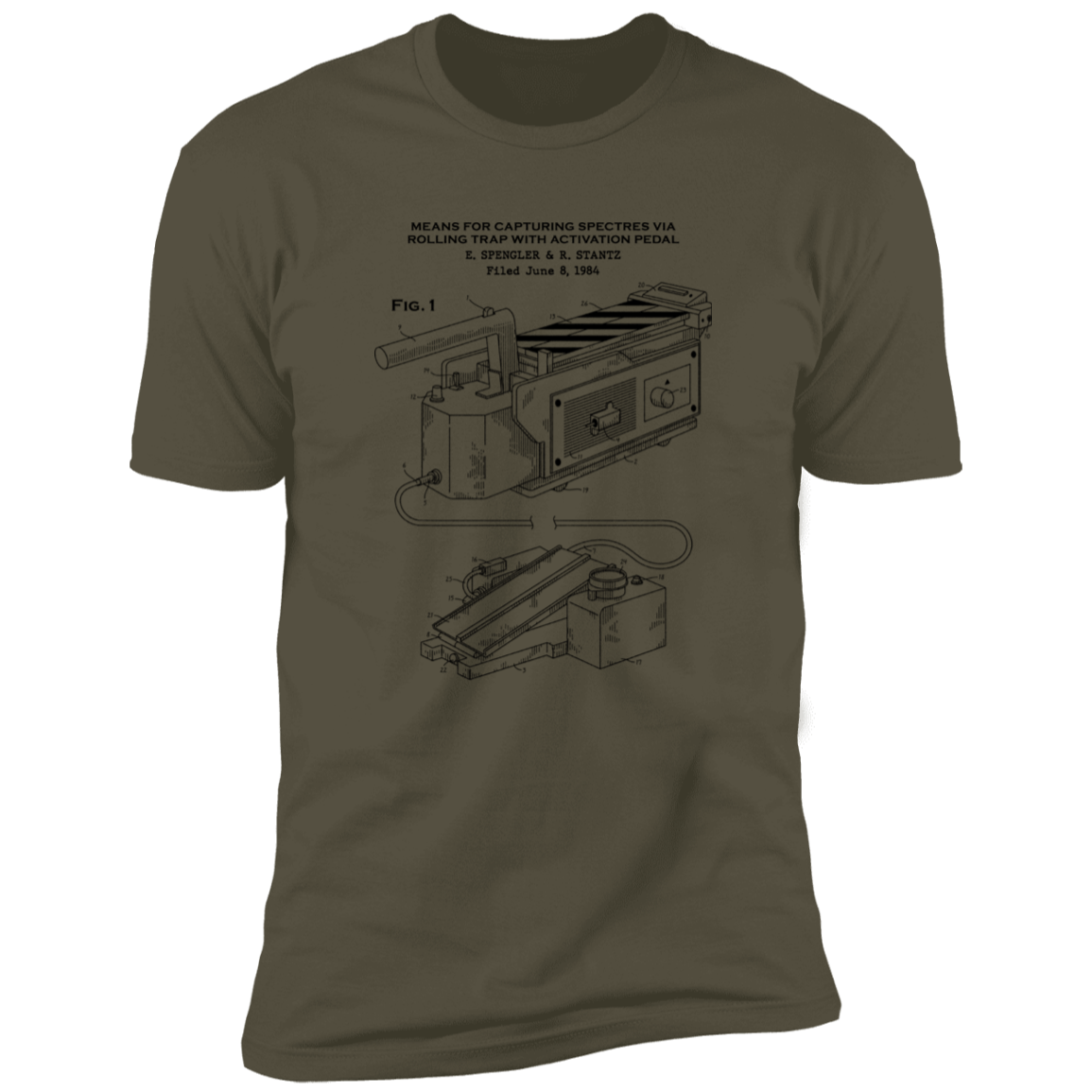 T-Shirts Military Green / S Ghost Trap Patent Men's Premium T-Shirt