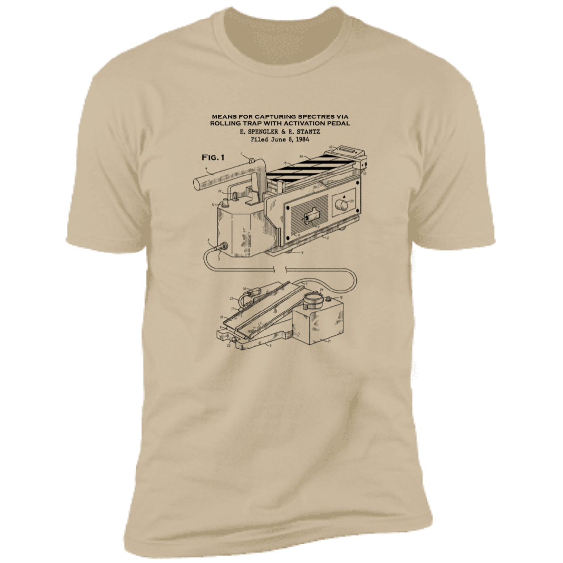 T-Shirts Sand / S Ghost Trap Patent Men's Premium T-Shirt