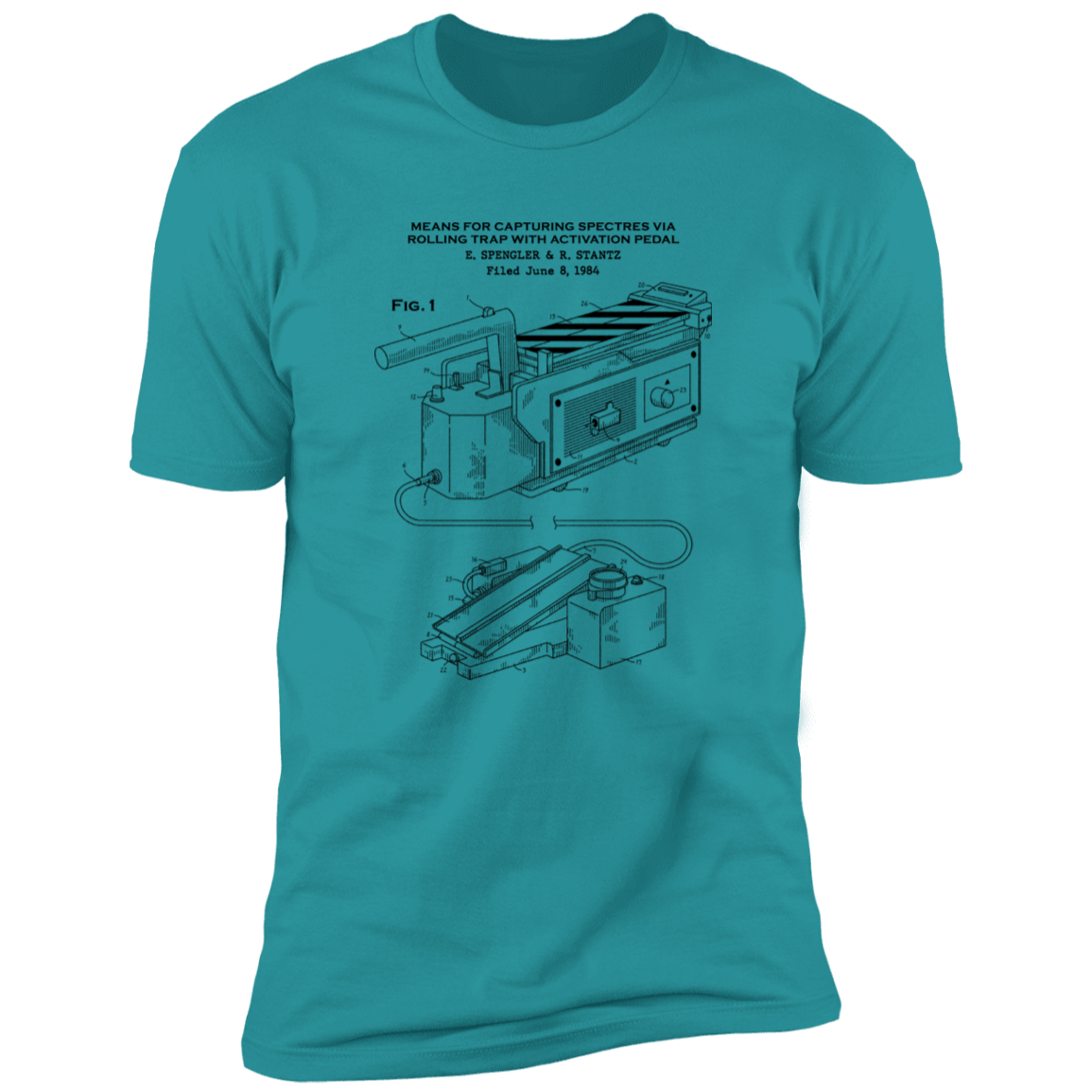 T-Shirts Tahiti Blue / S Ghost Trap Patent Men's Premium T-Shirt