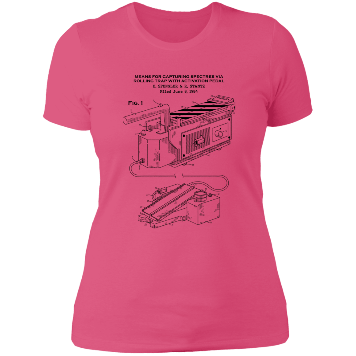 T-Shirts Hot Pink / S Ghost Trap Patent Women's Premium T-Shirt