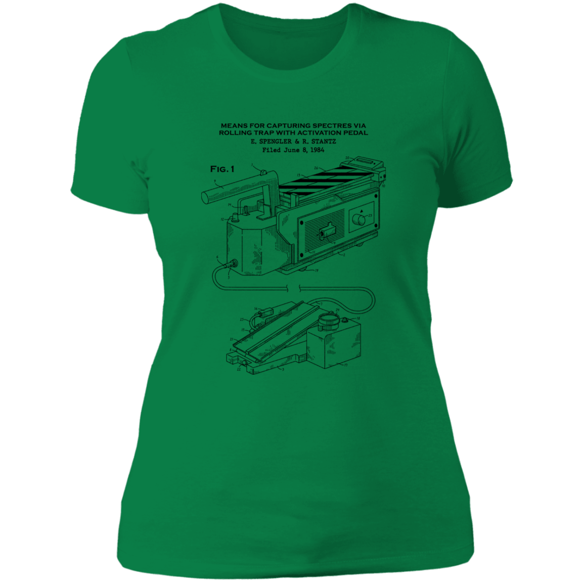 T-Shirts Kelly Green / S Ghost Trap Patent Women's Premium T-Shirt