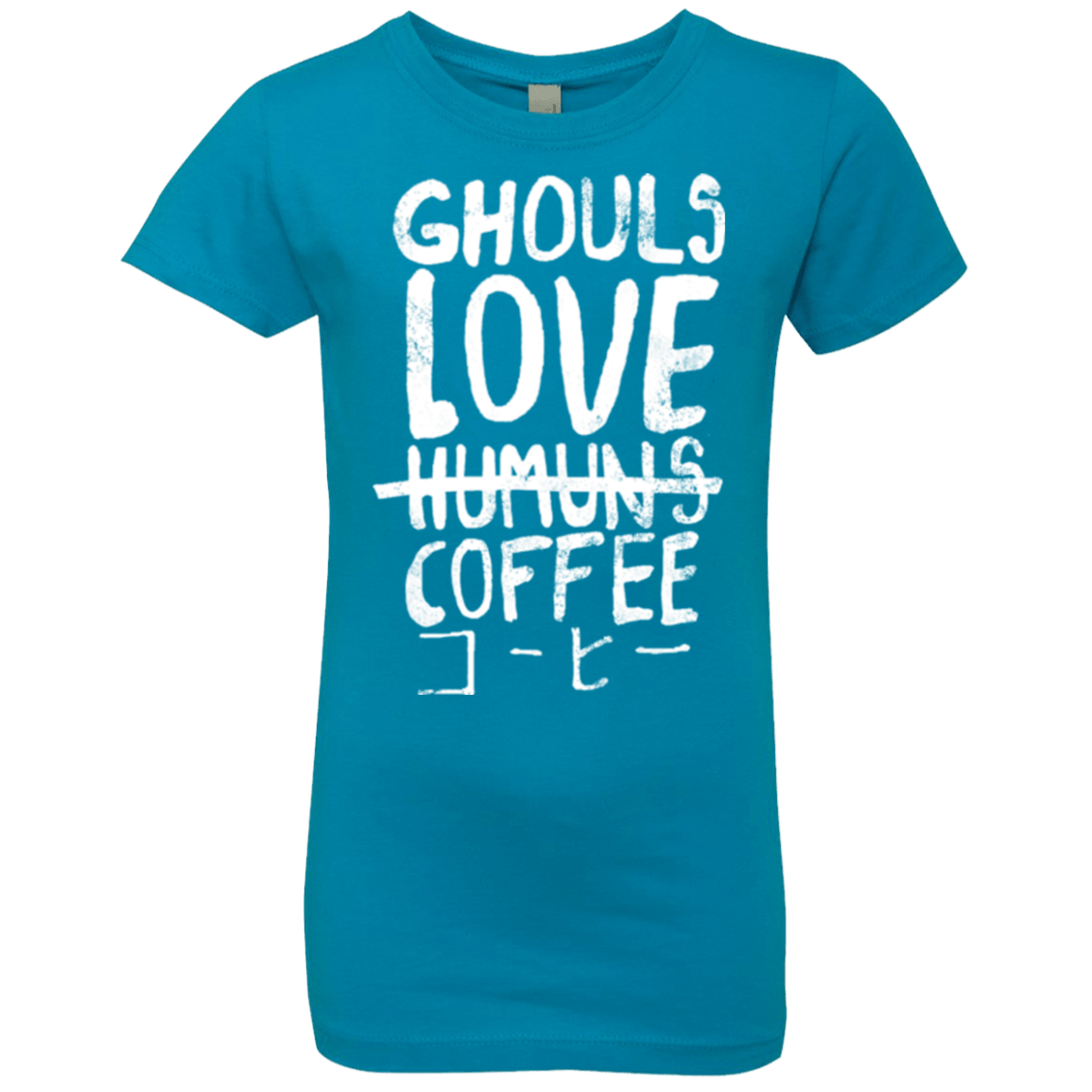 T-Shirts Turquoise / YXS Ghouls Love Coffee Girls Premium T-Shirt