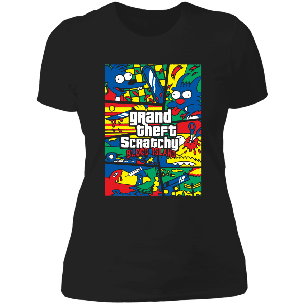 T-Shirts Black / X-Small Grand Theft Scratchy Women's Premium T-Shirt