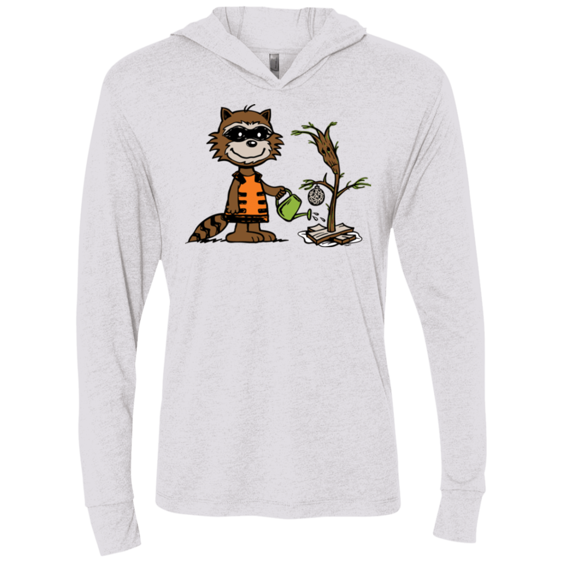 T-Shirts Heather White / X-Small Groot Grief Triblend Long Sleeve Hoodie Tee
