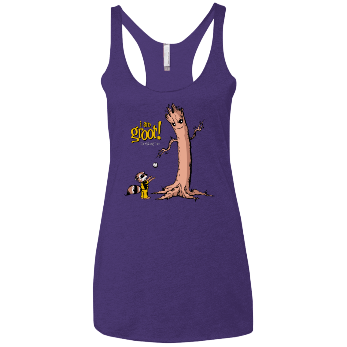 T-Shirts Purple / X-Small Groot Is Giving Women's Triblend Racerback Tank