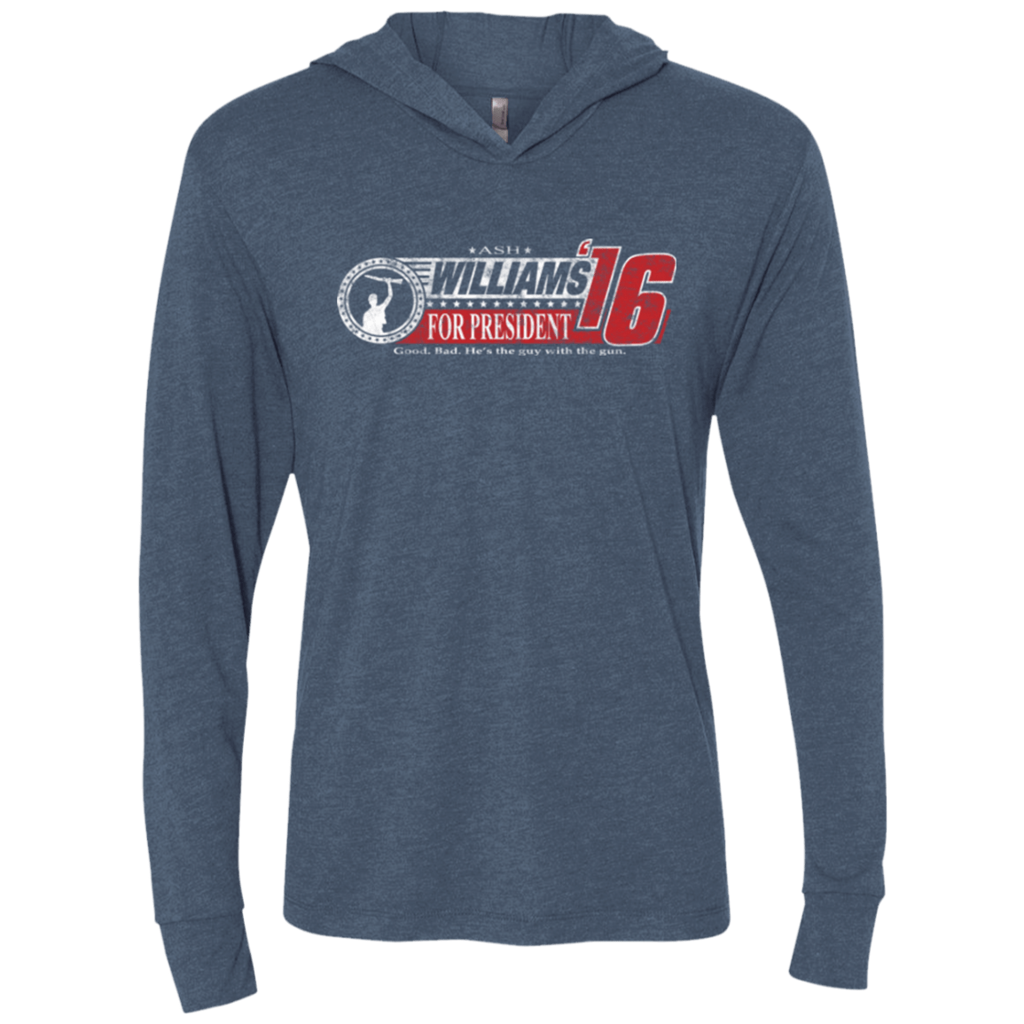 T-Shirts Indigo / X-Small Hail To The Chief Triblend Long Sleeve Hoodie Tee