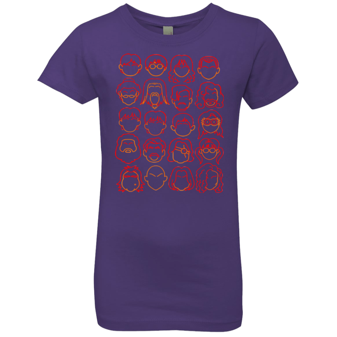 T-Shirts Purple Rush / YXS Harry Potter line heads Girls Premium T-Shirt