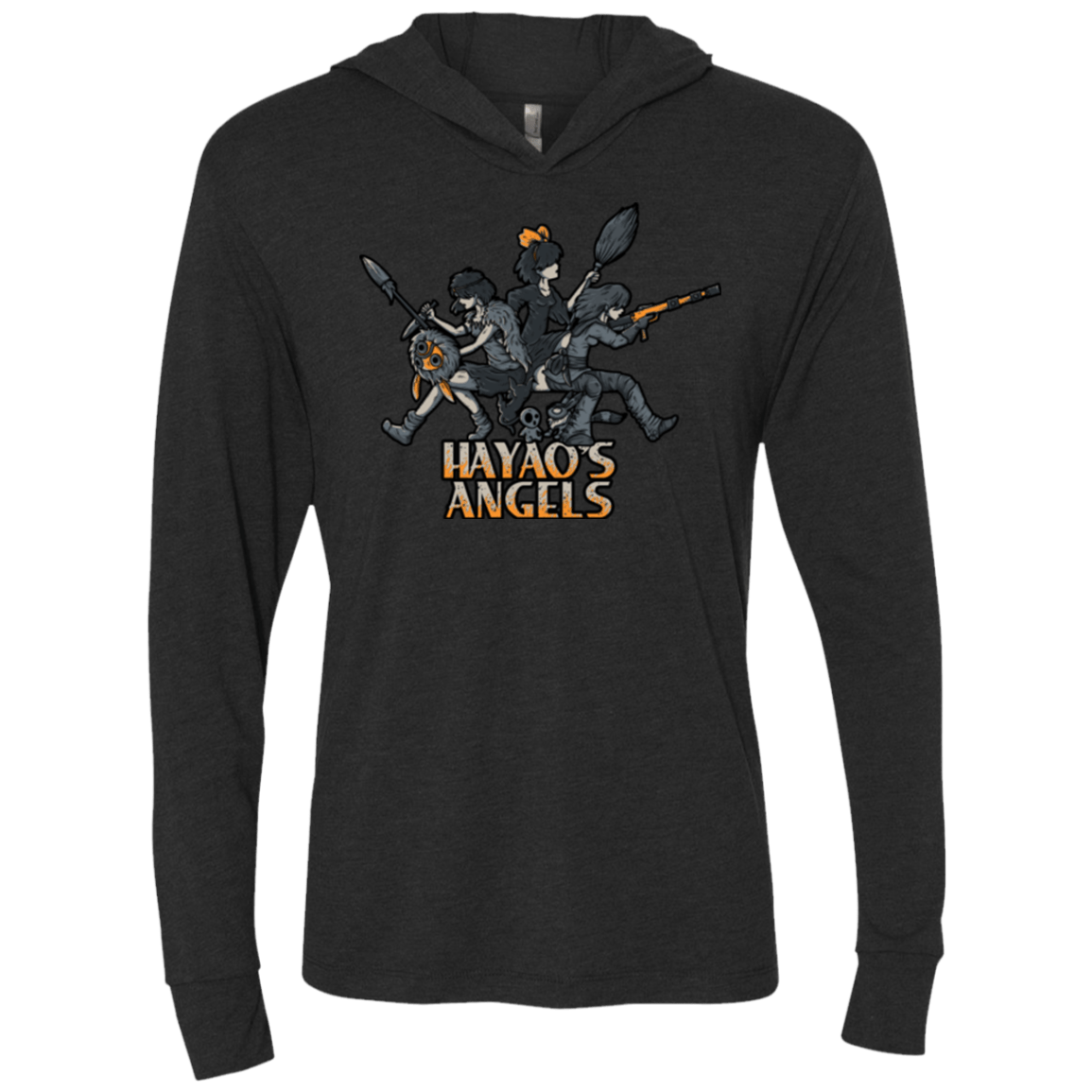 T-Shirts Vintage Black / X-Small HAYAOS-ANGELS Triblend Long Sleeve Hoodie Tee