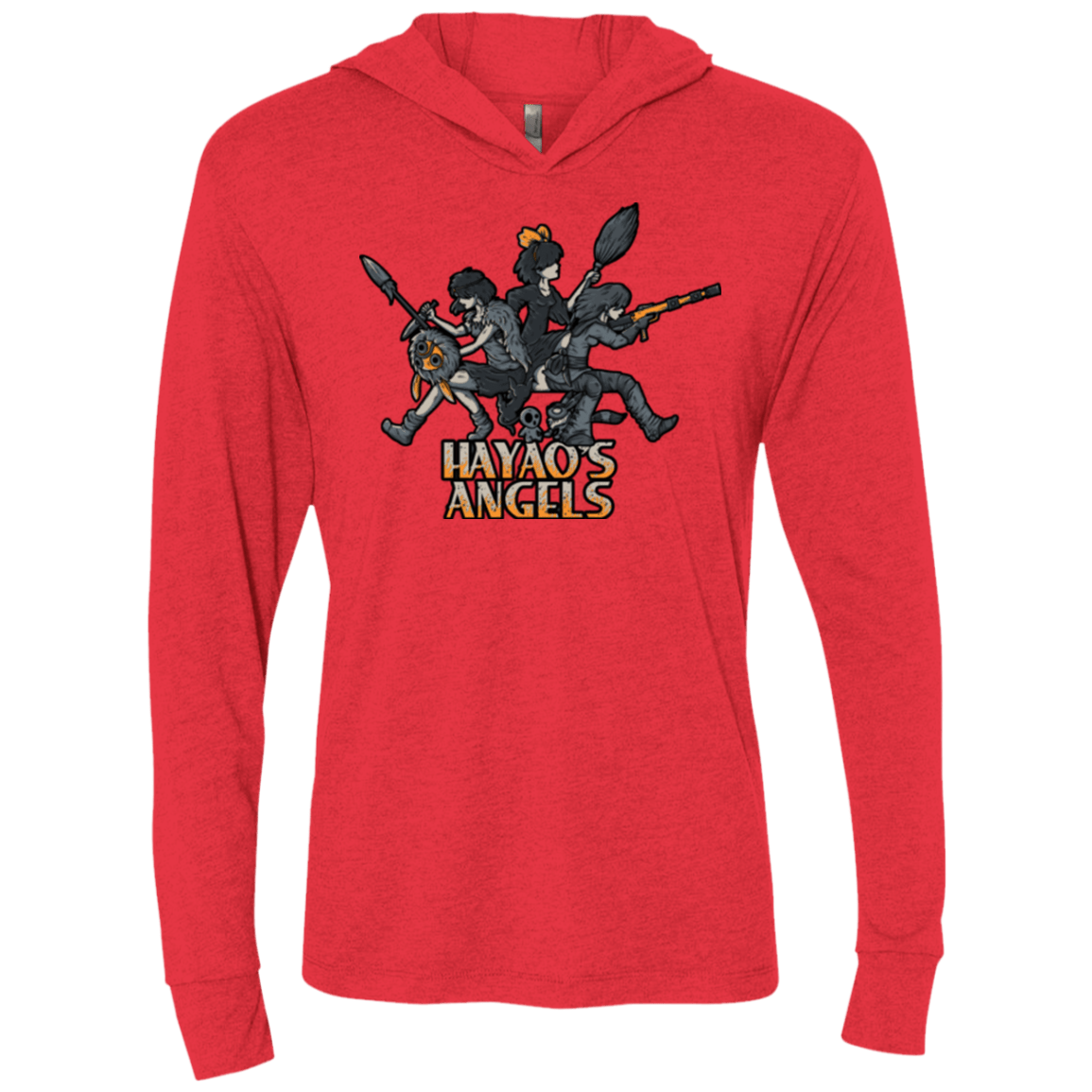 T-Shirts Vintage Red / X-Small HAYAOS-ANGELS Triblend Long Sleeve Hoodie Tee