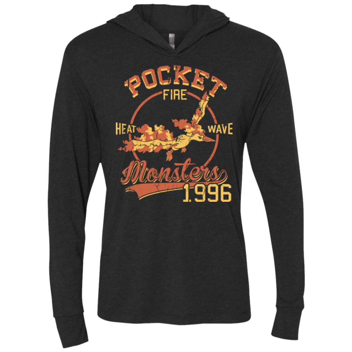 T-Shirts Vintage Black / X-Small Heat wave Triblend Long Sleeve Hoodie Tee