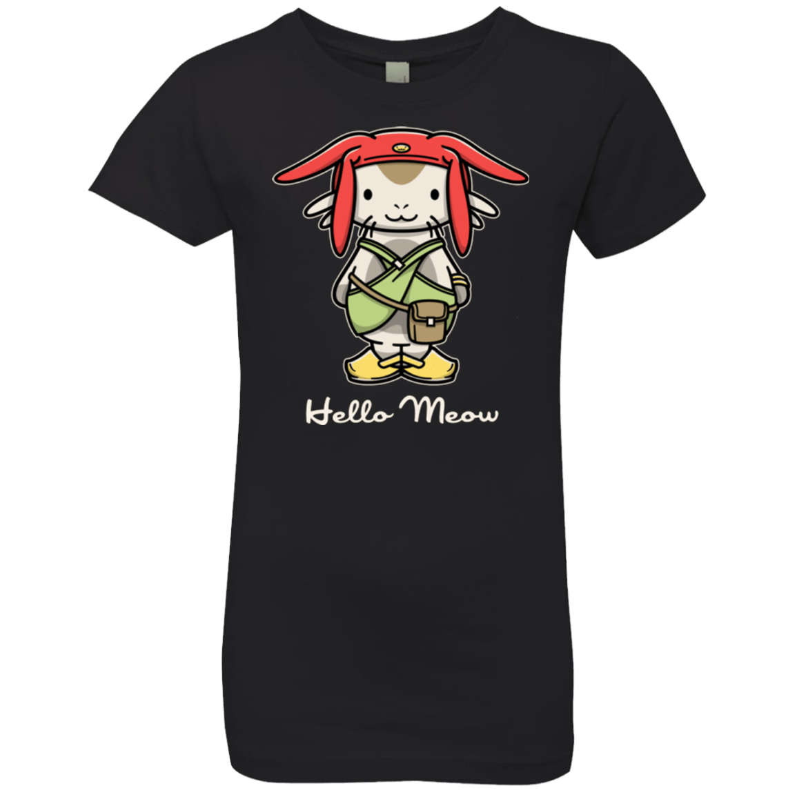 T-Shirts Black / YXS HELLO MEOW Girls Premium T-Shirt