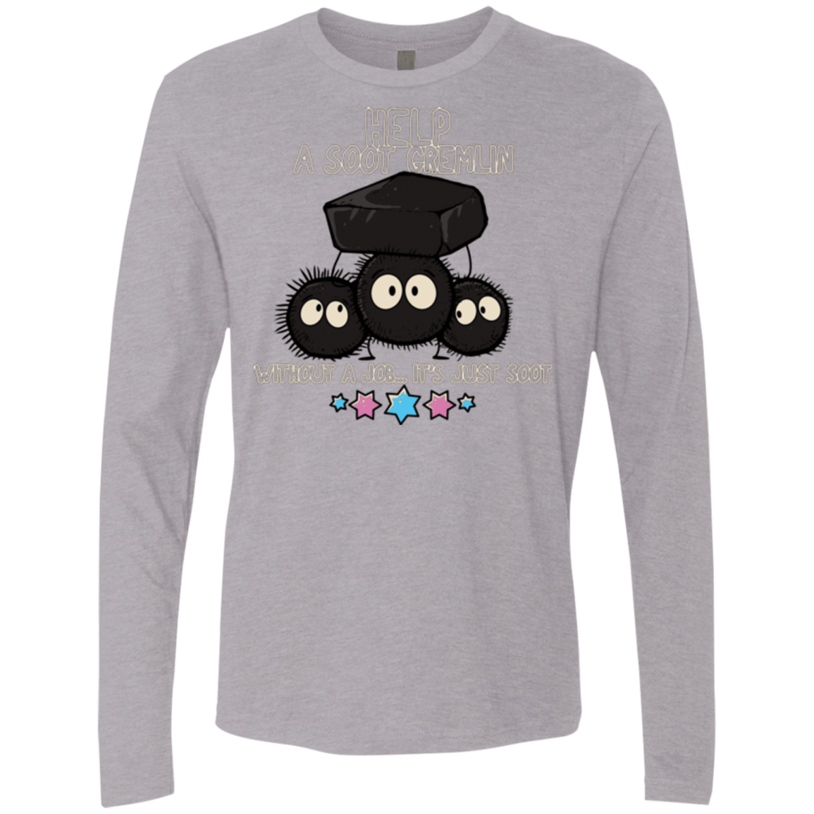 T-Shirts Heather Grey / Small HELP A SOOT GREMLIN Men's Premium Long Sleeve