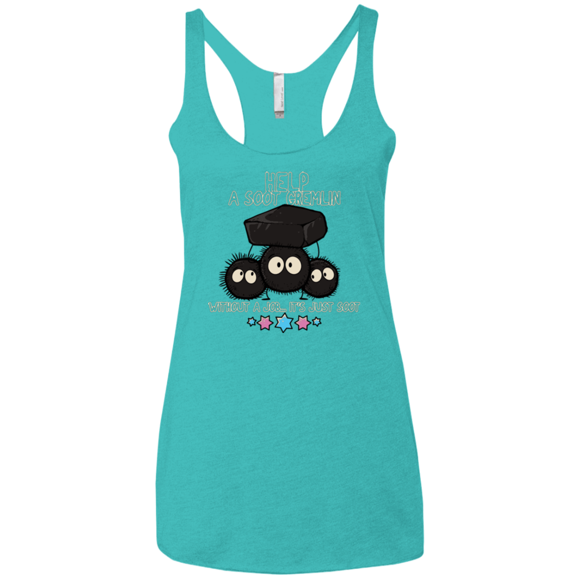 T-Shirts Tahiti Blue / X-Small HELP A SOOT GREMLIN Women's Triblend Racerback Tank