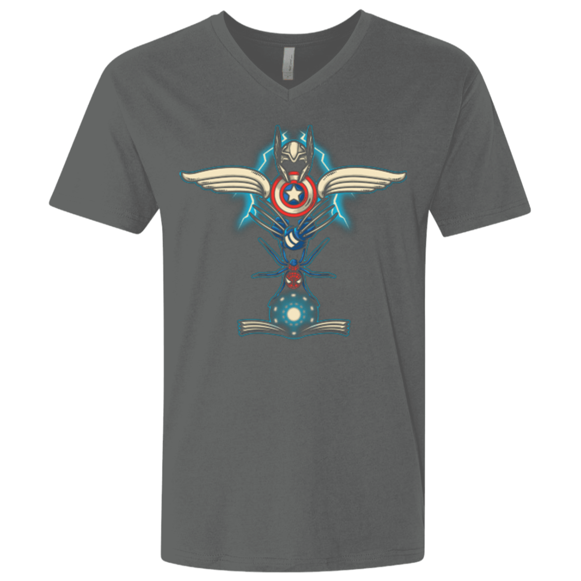 T-Shirts Heavy Metal / X-Small HERO TOTEM Men's Premium V-Neck
