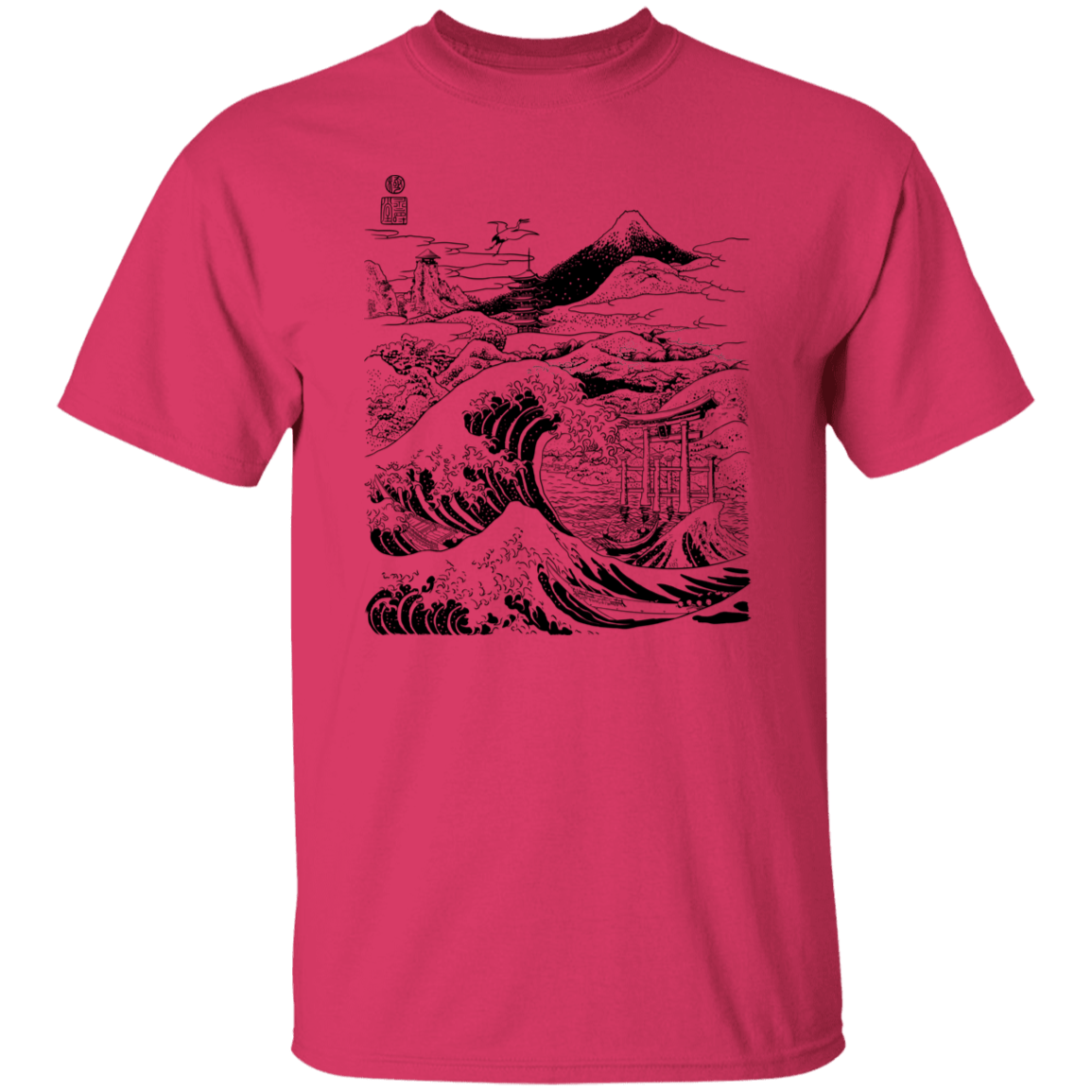T-Shirts Heliconia / S Hokusai Paisaje Ink T-Shirt
