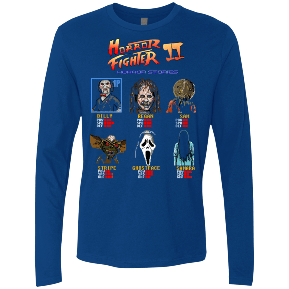 T-Shirts Royal / Small Horror Fighter 2 Men's Premium Long Sleeve