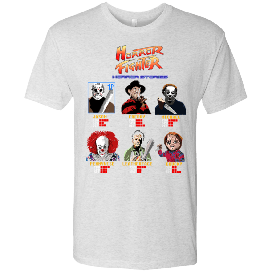 T-Shirts Heather White / Small Horror Fighter Men's Triblend T-Shirt