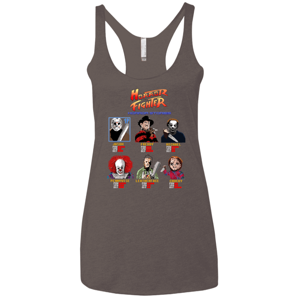 T-Shirts Macchiato / X-Small Horror Fighter Women's Triblend Racerback Tank