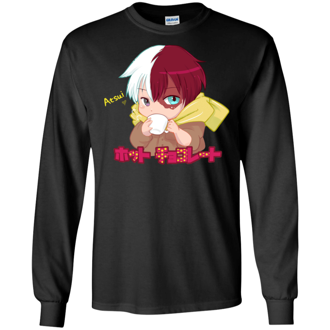 T-Shirts Black / S Hotto Chokoretto Men's Long Sleeve T-Shirt