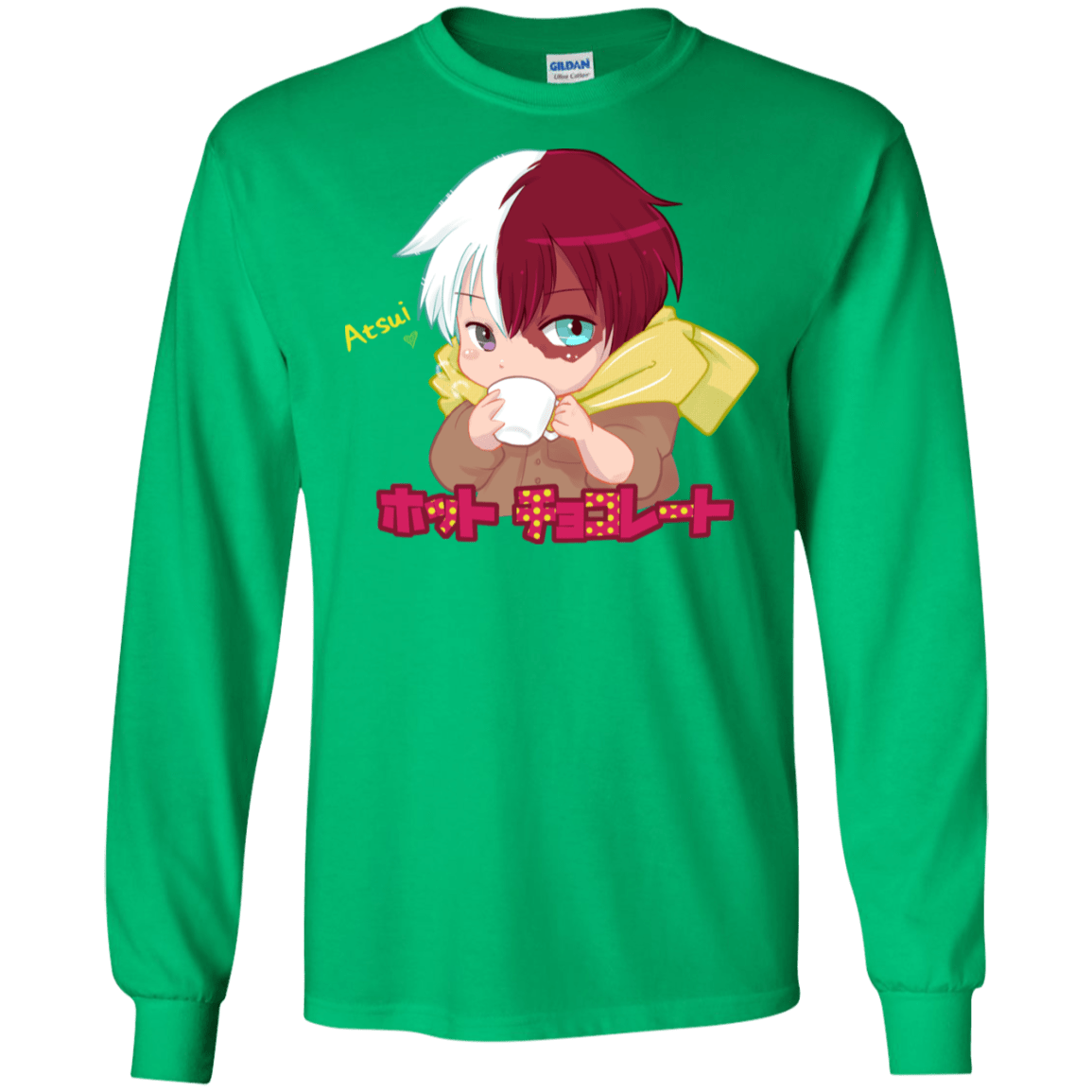 T-Shirts Irish Green / S Hotto Chokoretto Men's Long Sleeve T-Shirt