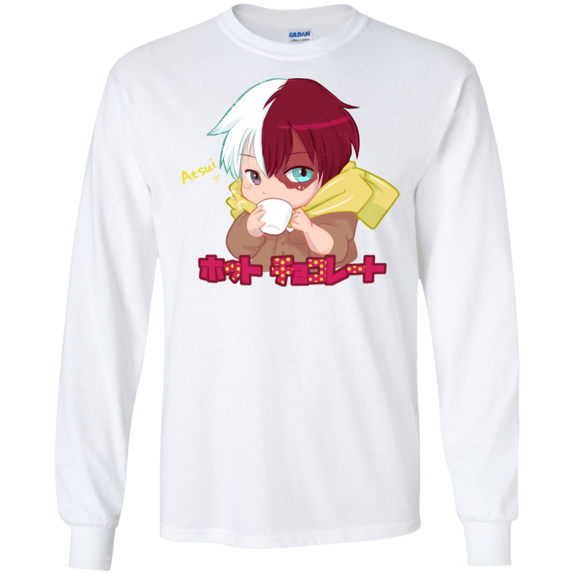 T-Shirts White / S Hotto Chokoretto Men's Long Sleeve T-Shirt