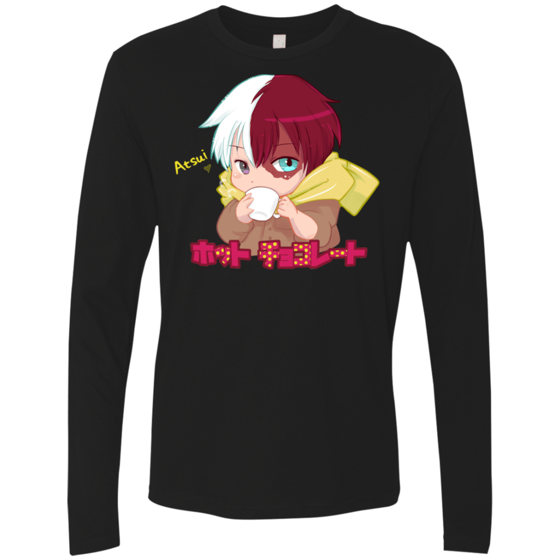 T-Shirts Black / S Hotto Chokoretto Men's Premium Long Sleeve