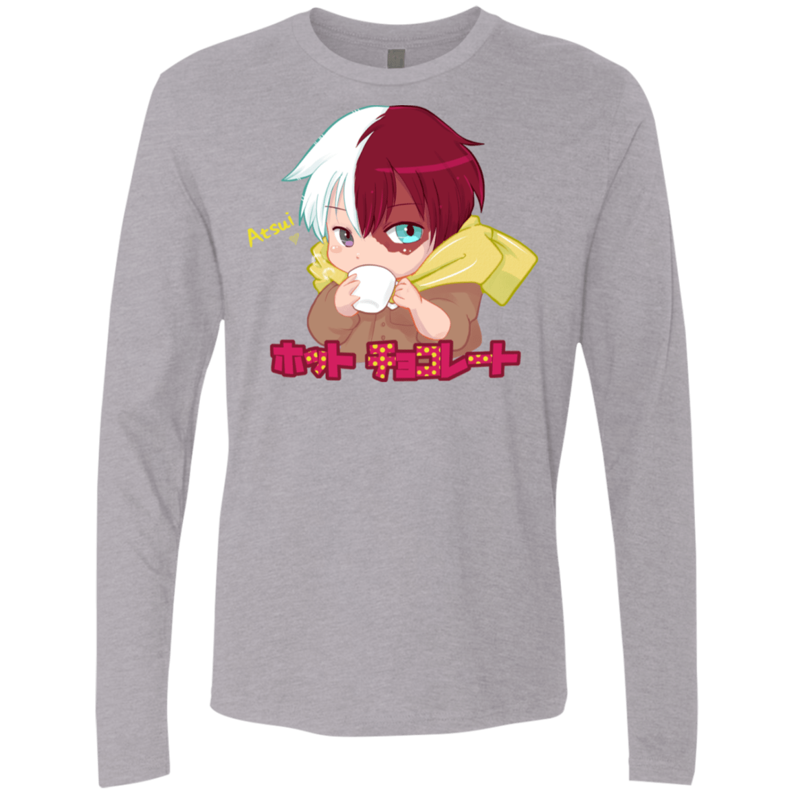 T-Shirts Heather Grey / S Hotto Chokoretto Men's Premium Long Sleeve