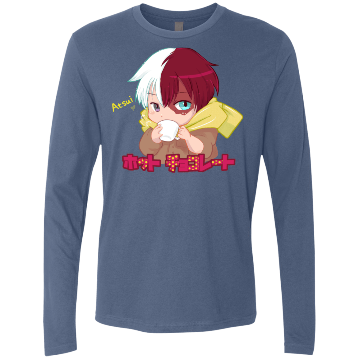 T-Shirts Indigo / S Hotto Chokoretto Men's Premium Long Sleeve