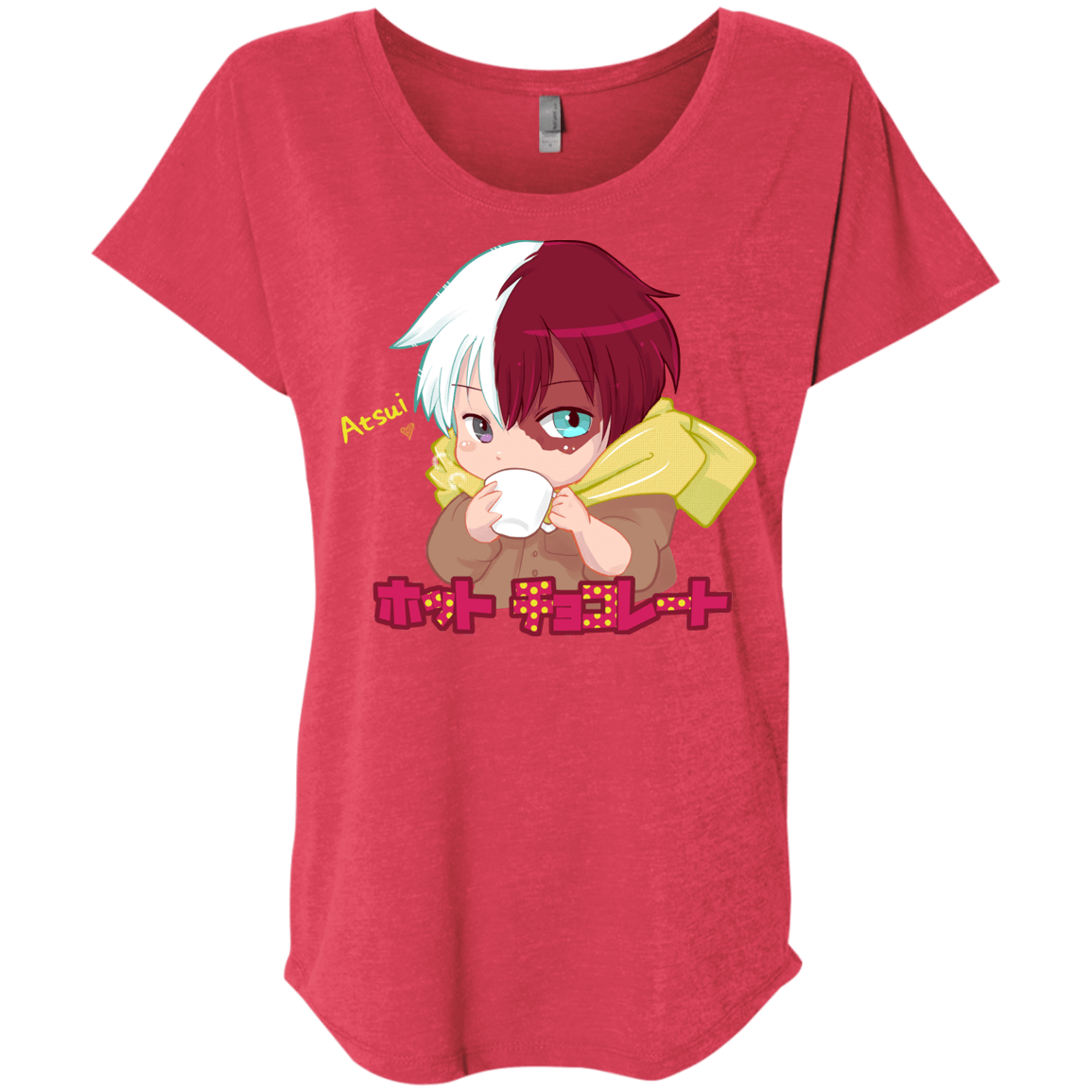 T-Shirts Vintage Red / X-Small Hotto Chokoretto Triblend Dolman Sleeve