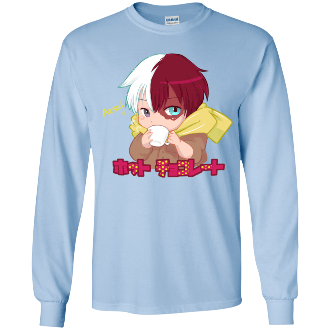 T-Shirts Light Blue / YS Hotto Chokoretto Youth Long Sleeve T-Shirt