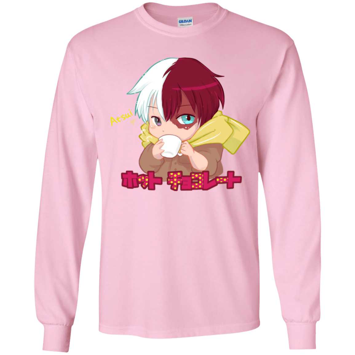 T-Shirts Light Pink / YS Hotto Chokoretto Youth Long Sleeve T-Shirt