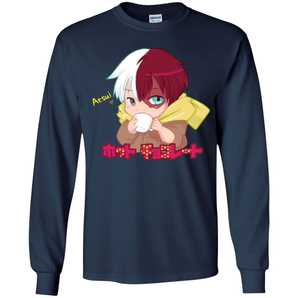 T-Shirts Navy / YS Hotto Chokoretto Youth Long Sleeve T-Shirt