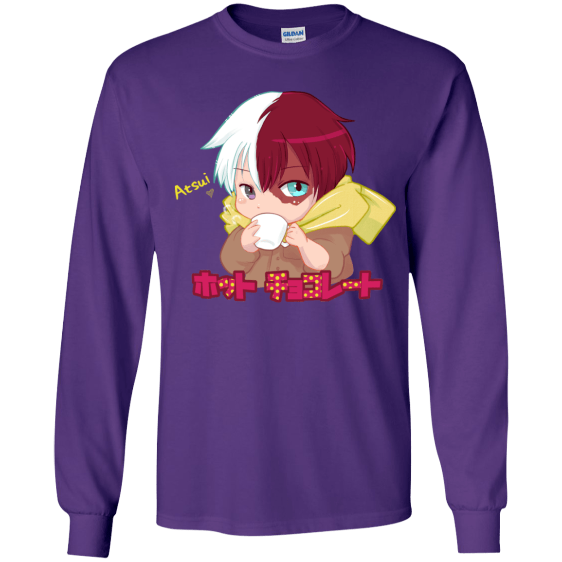 T-Shirts Purple / YS Hotto Chokoretto Youth Long Sleeve T-Shirt