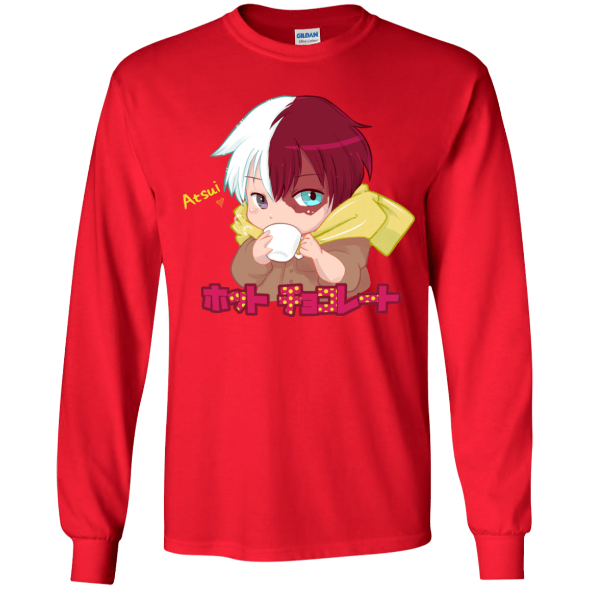 T-Shirts Red / YS Hotto Chokoretto Youth Long Sleeve T-Shirt