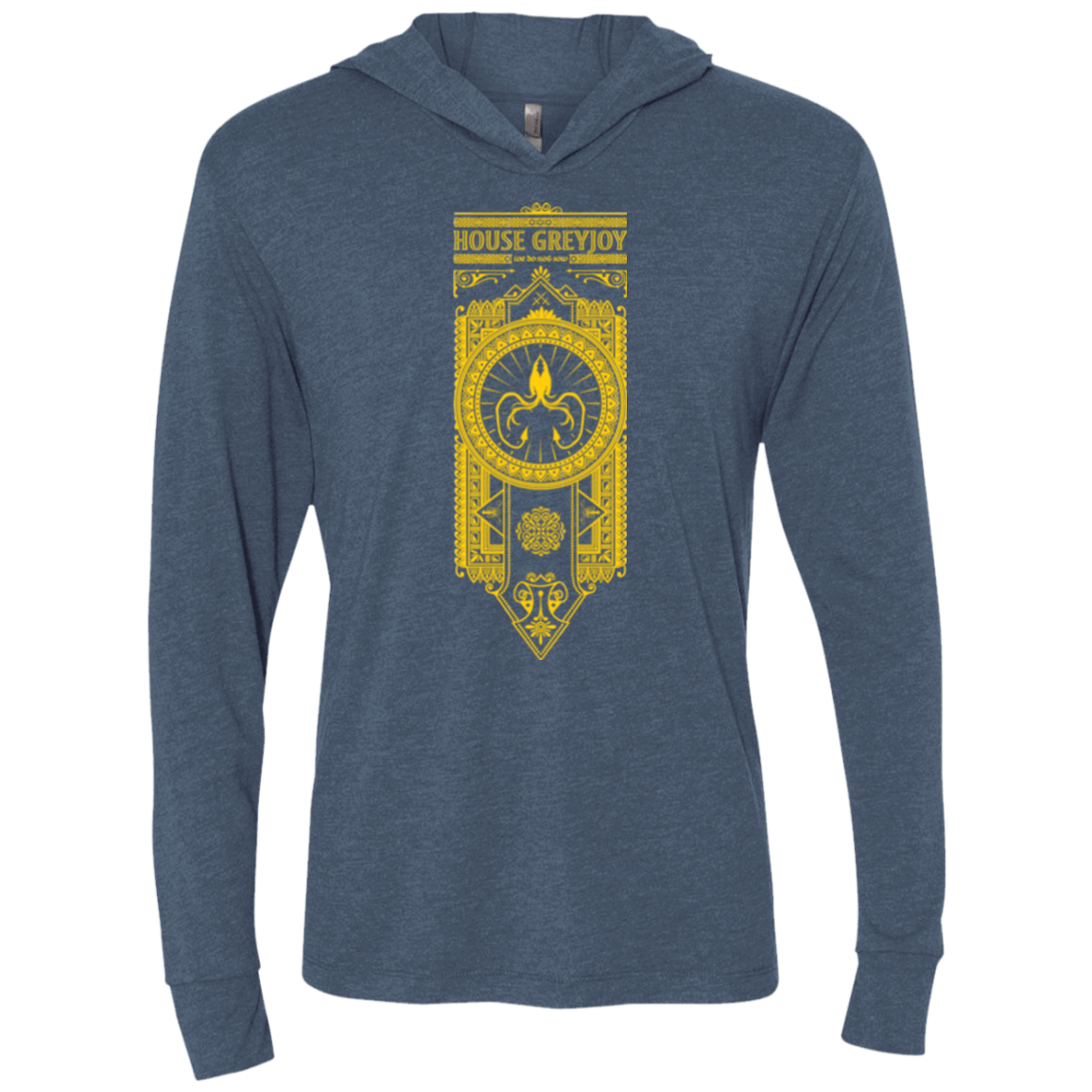 T-Shirts Indigo / X-Small House Greyjoy Triblend Long Sleeve Hoodie Tee