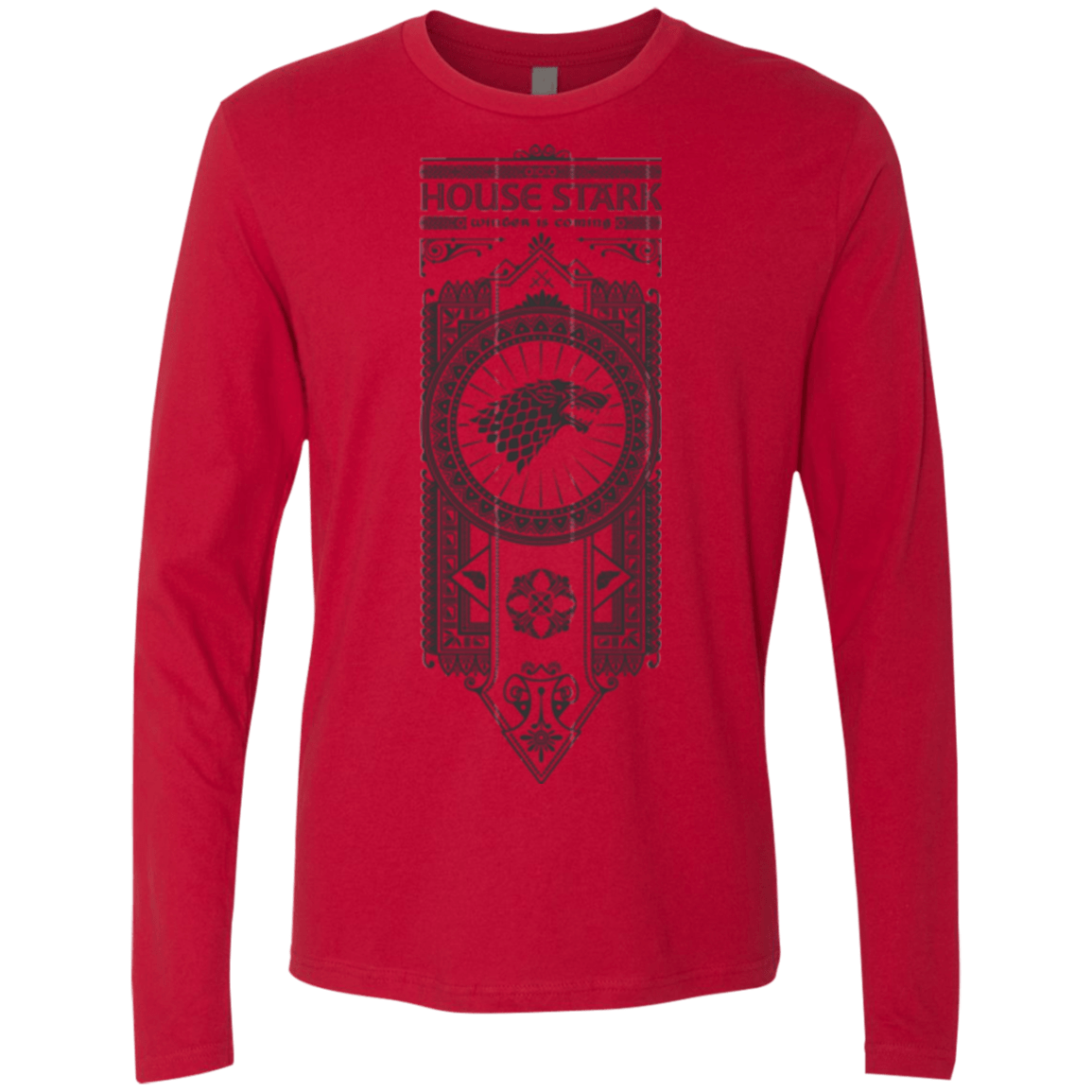 T-Shirts Red / Small House Stark Black Men's Premium Long Sleeve
