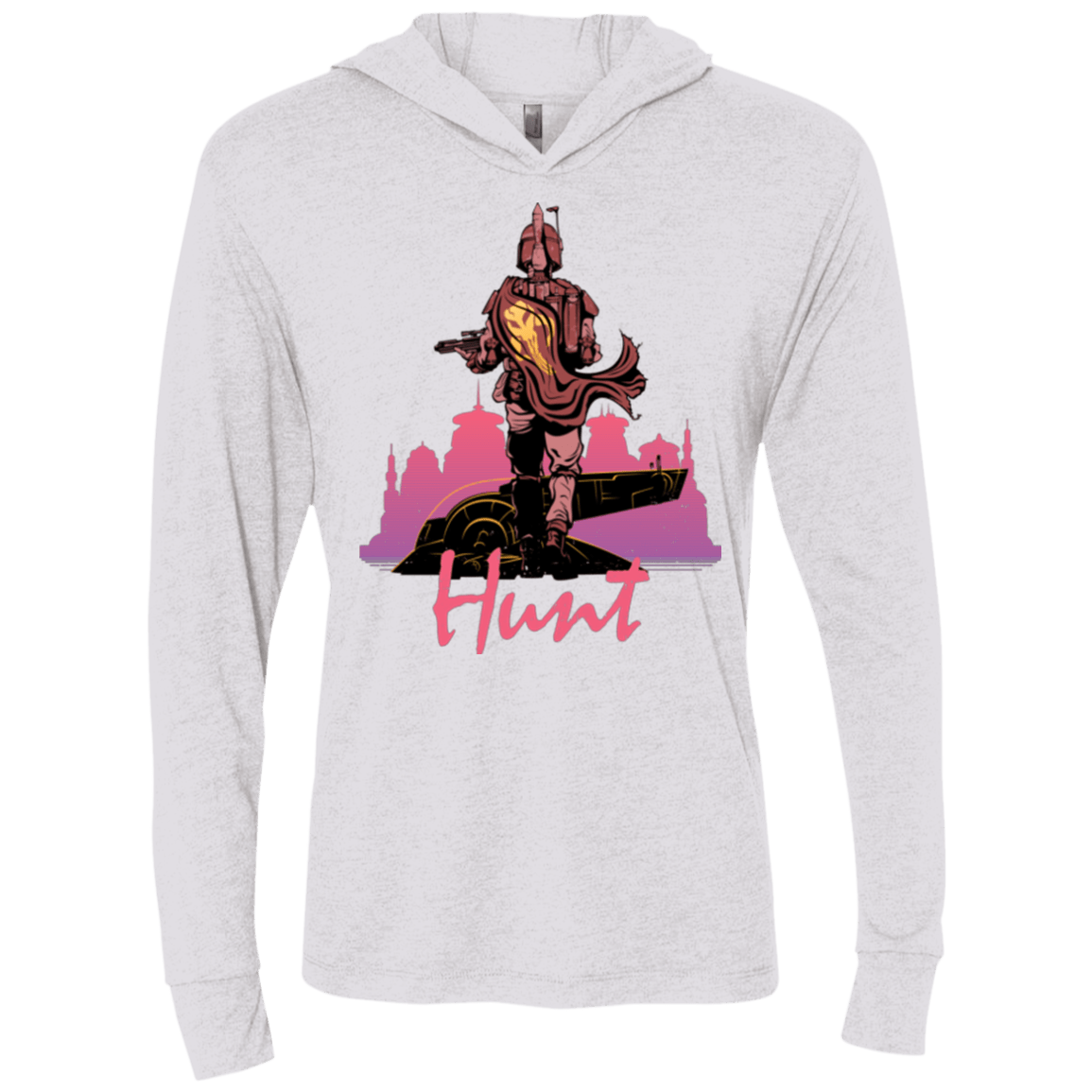 T-Shirts Heather White / X-Small Hunt Triblend Long Sleeve Hoodie Tee