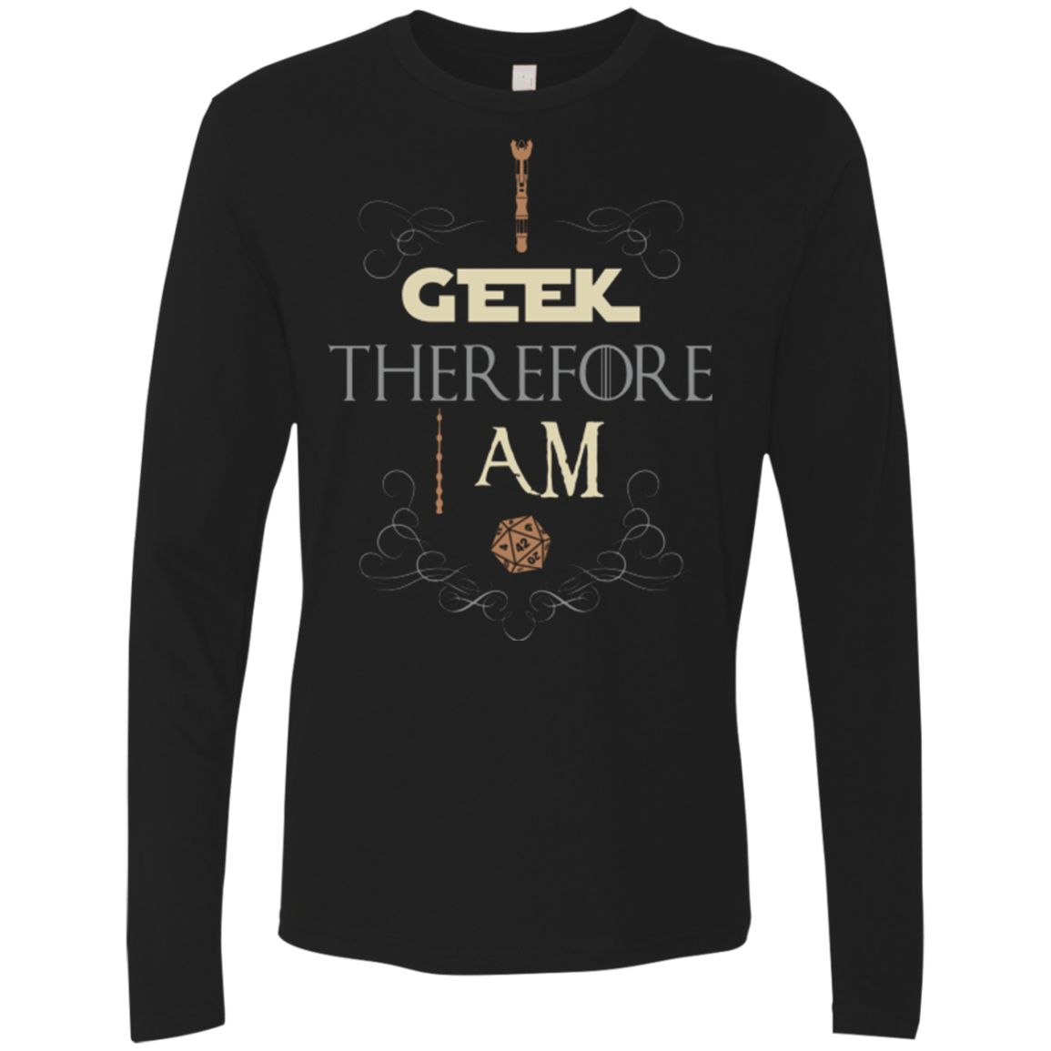 T-Shirts Black / Small I GEEK (1) Men's Premium Long Sleeve
