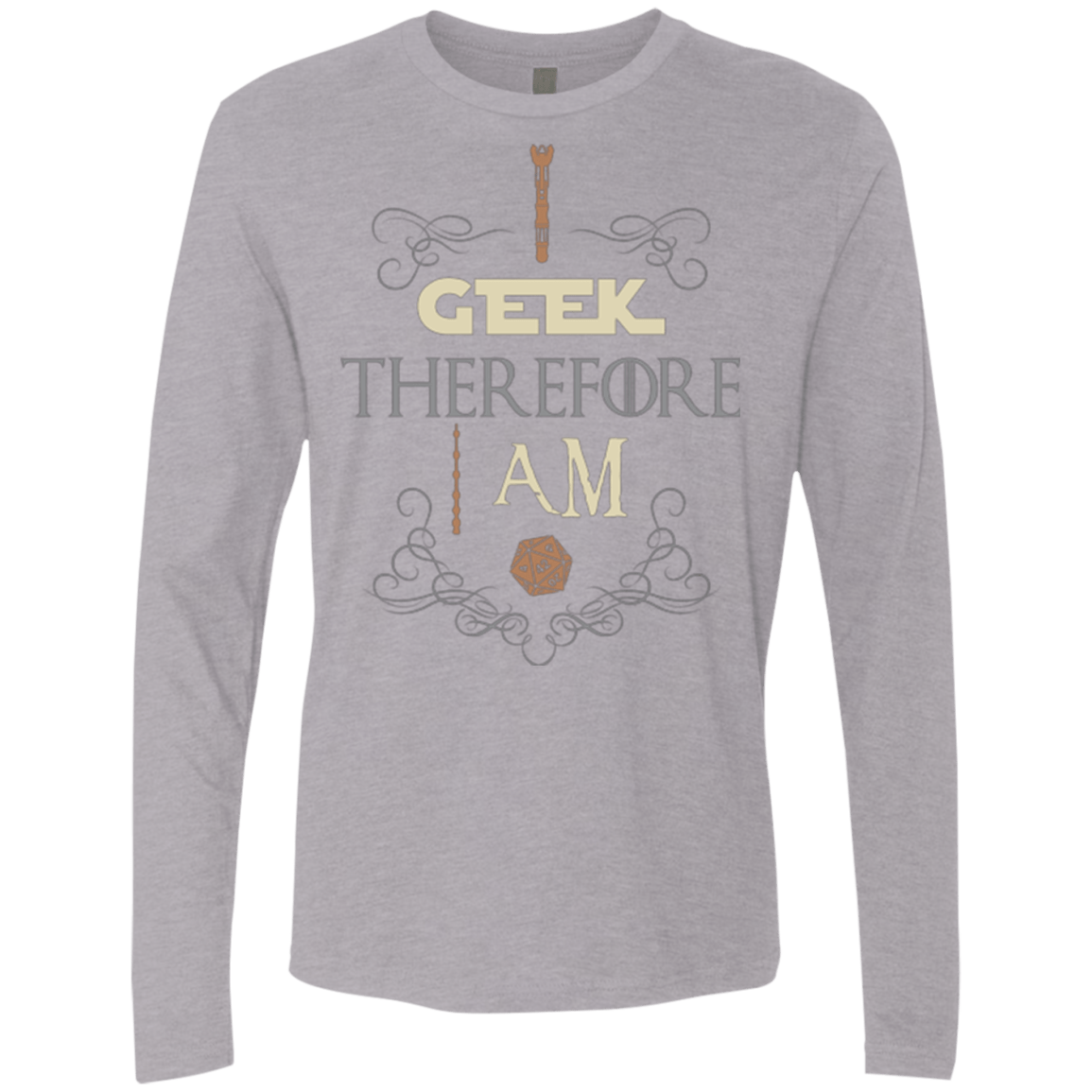 T-Shirts Heather Grey / Small I GEEK (1) Men's Premium Long Sleeve